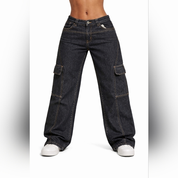 Garage Denim - Y2K Style Garage Dark Blue Denim Low Rise Baggy